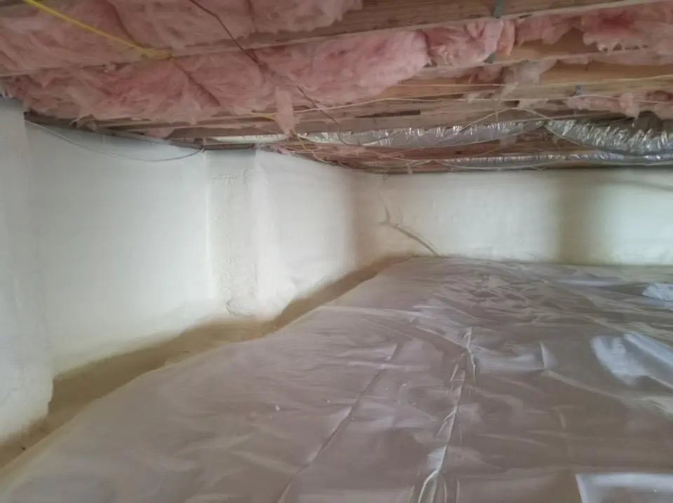 Crawl space encapsulation with closed-cell spray foam for Attic Insulation in Portsmouth